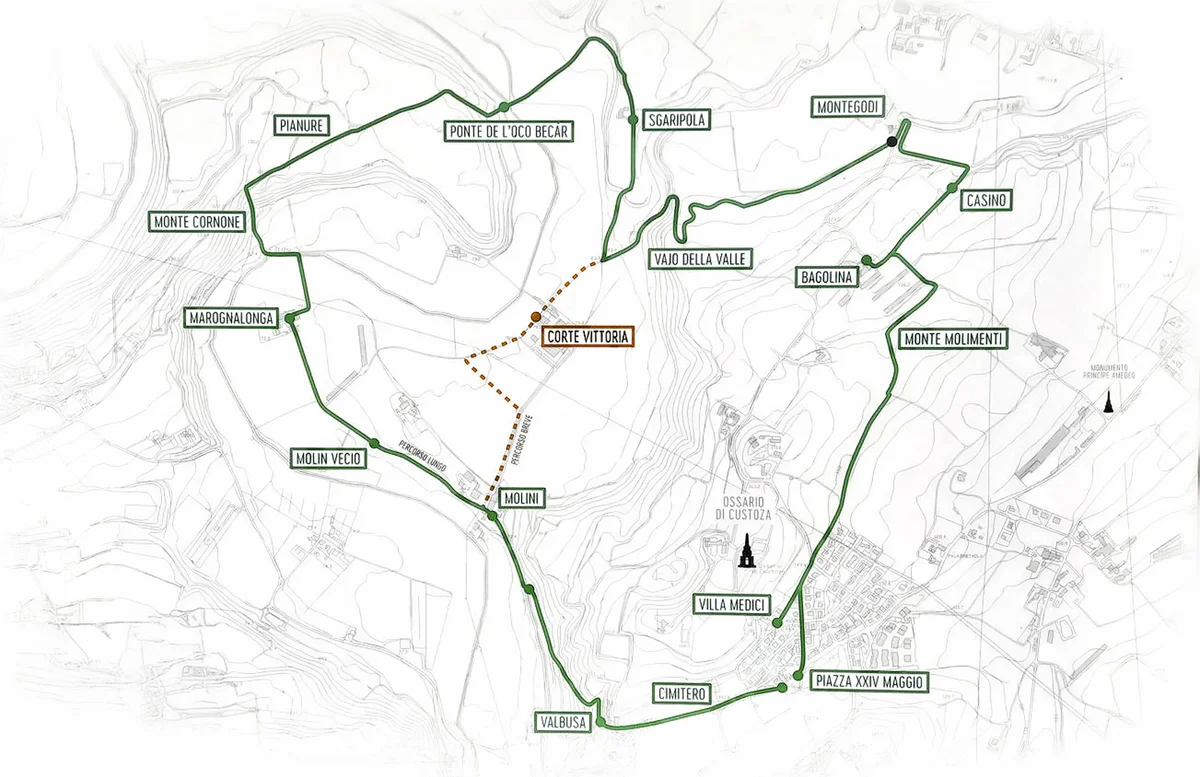 Mappa camminata dintorni Corte Vittoria
